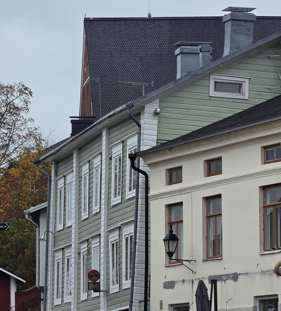 Holzhaus mit absackender Traufe und Fassade